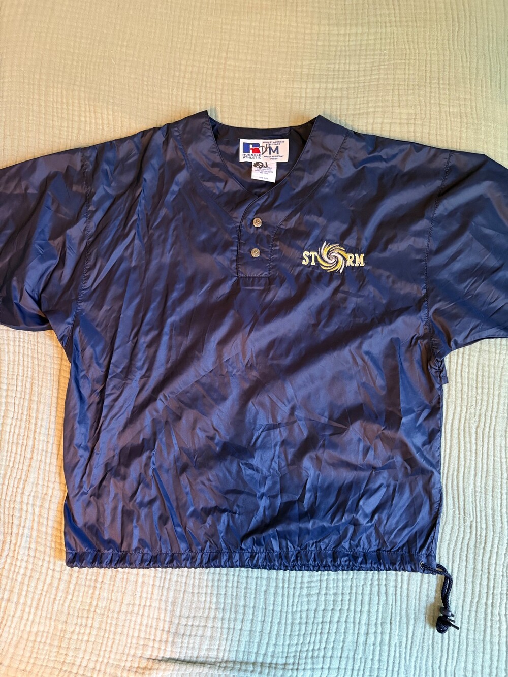 Vintage 90s Russell Athletic Storm Team Pullover Windbreaker Men’s M Navy